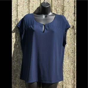 Ellen Tracy Navy Blouse (L)